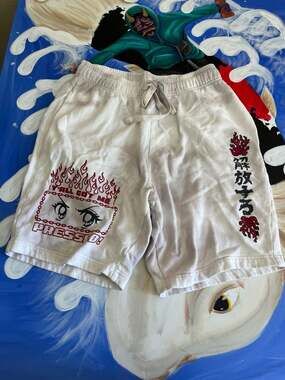 Vitriol Pressed White Tie Dye Sweat Shorts